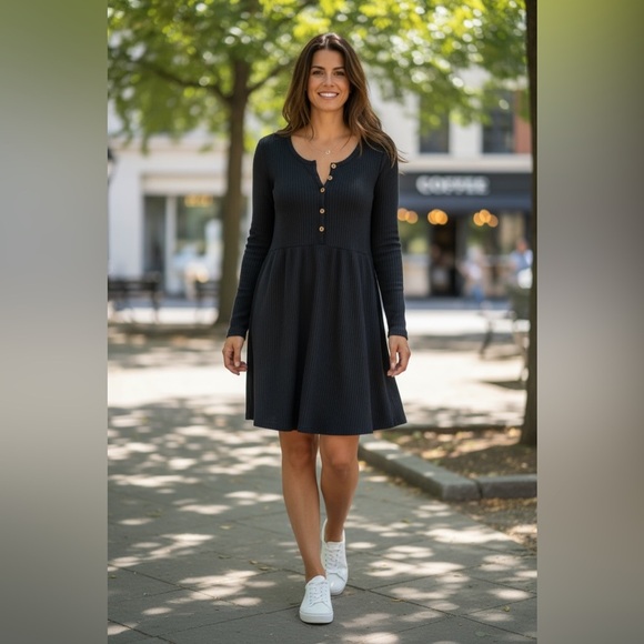 Free People Beach Blossom Ribbed Button Up Dress Sz Medium - Picture 14 of 14